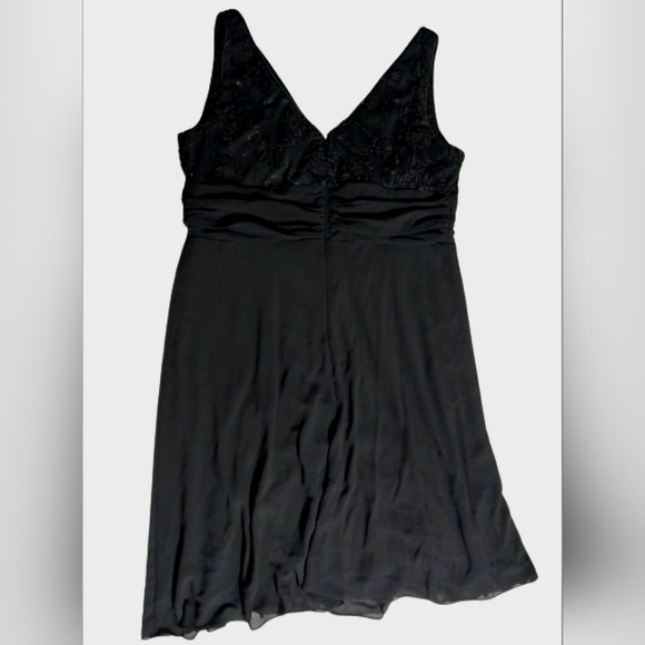 S.L. Fashions Sequin Mid Length Black Dress with Cover 20W - Picture 3 of 10